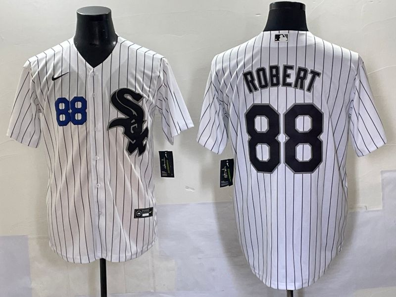 Men 2025 Chicago White Sox #88 Robert White Stripe Game Nike MLB Jersey style 7037->chicago white sox->MLB Jersey
